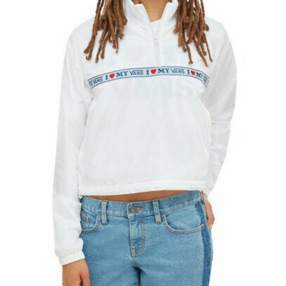Vans Women's White Pullover crop Jacket